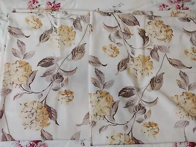 Laura Ashley Rod Pocket Drapes Curtains Lined Hydrangea  84 L • £135.11