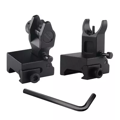Iron Sights Flip Up Sights Front And Rear Iron Sites Backup Sight Set Used Si • $26.44