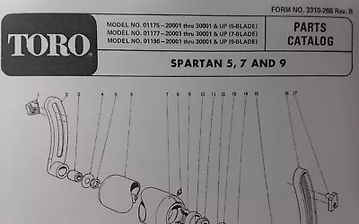TORO SPARTAN 5 7 & 9 Gang Reel Riding Mower Tractor Implement Parts Manual • $79.81