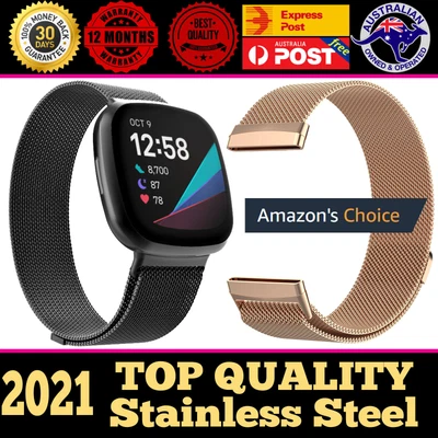 $13.45 • Buy For Fitbit Versa 3 2 Sense Watch Band Strap Sports Metal Wristband Replacement