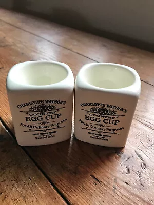 2 X Charlotte Watson Country Egg Cups Henry Watson Pottery Cream Ceramic Glazed • £10