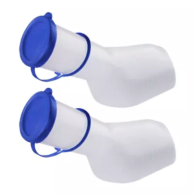 X2 Male Urinal Bottle - Secure Cap - Portable Toilet - Measuring Scale 1L Urine • £11.50