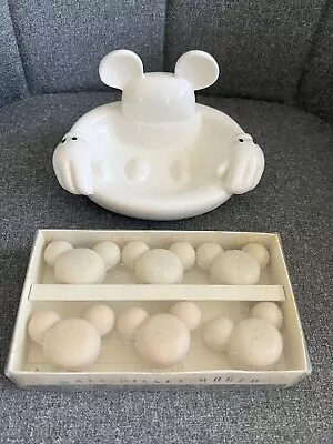 Vintage Disney Home Ceramic Soap Dish + Mickey Mouse Head Shaped Soaps 90s • $33