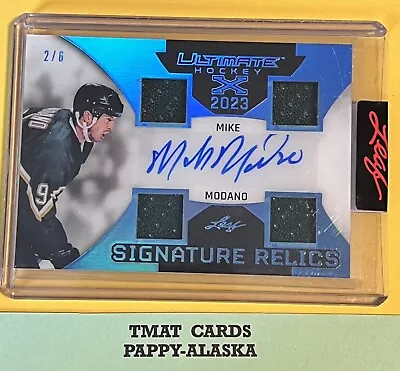 2023 Leaf Ultimate Hockey Signature Relic Auto Quad MIKE MODANO #'d 2/6 🐶 • $24.99