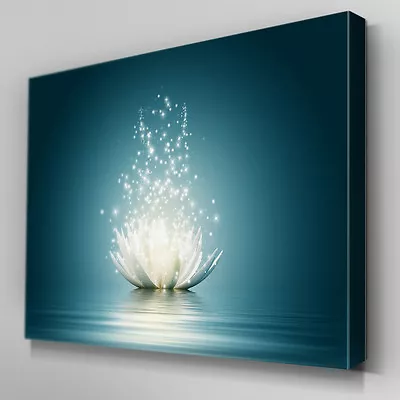 FL317 Dazzling Lotus Flower Canvas Wall Art Framed Picture Print • £34.99