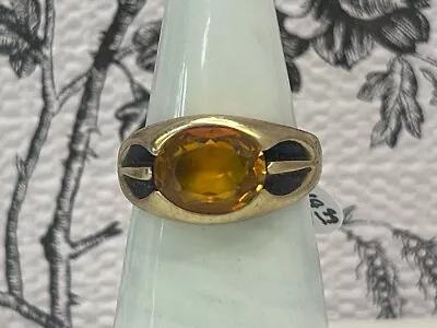 10K Yellow Gold Ring W/ Orange Citrine 6.1g Size:10.5 (TDY017430) • $349.99