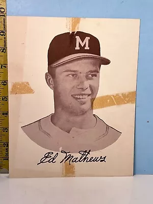 1950's Eddie Mathews Milwaukee Braves Sepia Tone Photo 8x10 RARE! • $31.15