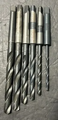 Lot Of 6 Morse Taper MT1 HSS Drill Bits Lathe Machinist Morse Taper USA Used • $25