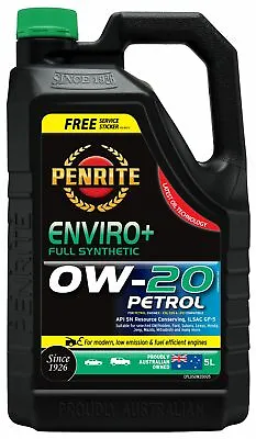 $70.95 • Buy Penrite Enviro+ 0W-20 Engine Oil 5L Fits Subaru Liberty 2.5 (BN)