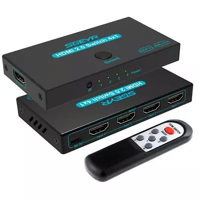 HDMI 2.0 Switch 4 Port HDMI Switch Splitter 4 In 1 Out Metal HDMI Switcher ... • $42.90