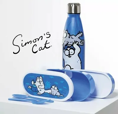 £16.95 • Buy Simon's Cat Stacked Bento Lunch Box With Cutlery / Hot & Cold Drinks Bottle 