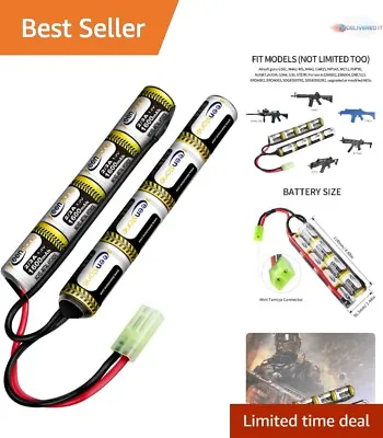 High-Performance Airsoft Battery Pack - 9.6V 1600mAh - Reliable And Long-Lasting • $31.98