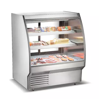 New Deli Case 48  Curved Glass Refrigerator Display Bakery Pastry Meat With LED • $4465.31