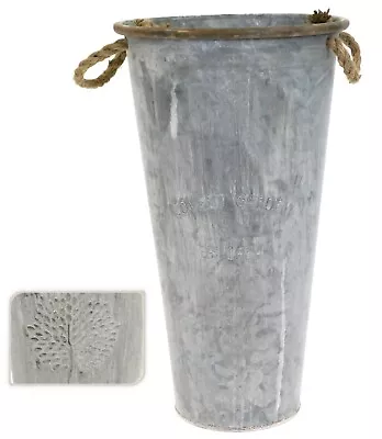 £26.99 • Buy Plant Flower Planter Pot Tall Vase Metal Zinc Covent Garden Mulberry Tree 43cm