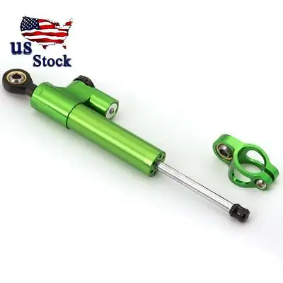 Universal CNC Steering Damper Motorcycle Stabilizer Linear Safety Control Green • $35.99