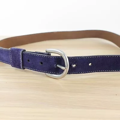 Blue Leather Belt Size 34 Navy Basic Formal Dress Jeans Adult Classic Suede • $22.88