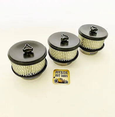 Hot Rod 3x 2BRL Dished Top Air Cleaners - Black-  2 5/8  Or 2 5/16  Neck • $49.95