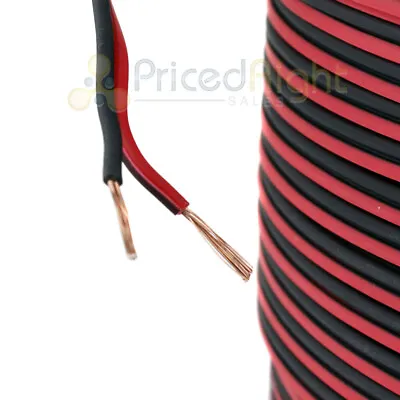 $12.95 • Buy 50 Ft 16 Gauge AWG Speaker Cable Car Home Audio 50' Black And Red Zip Wire DS18