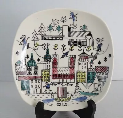 Vintage Stavangerflint Silkscreened Hand Painted Collector Plate ~ OSLO ~ Waage • $10