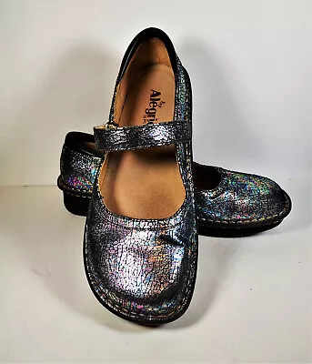 ALEGRIA Belle Opal Crackle Mary Jane Style Nursing Shoes Size EUR 40 US 9.5-10 • $29.95