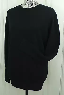 NWT J. CREW Retail $228 ITALIAN CASHMERE RELAXED PULLOVER SWEATER BLACK M • $118