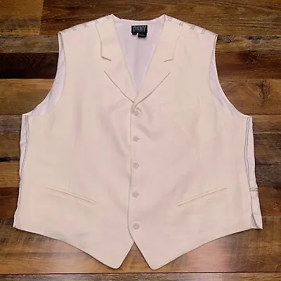 Vintage DKNY Linen Vest Mens Large White  • $39.99