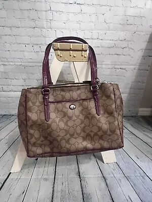 Coach Peyton Signature Monogram Faux Leather Shoulder Bag Authentic • $40