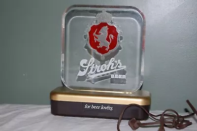 Vintage Stroh's Acrylic Lighted Beer Sign  For Beer Lovers  DCI Marketing. • $35