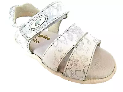 Falcotto Off White-grey Leather Girls Sandals Uk Infant 2 - Eur 18 • £17.95