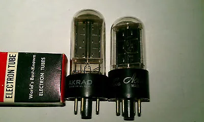 2 Tested 6W4GT Half-Wave Vacuum Rectifier Tubes AKRAD & Admiral • $11.10