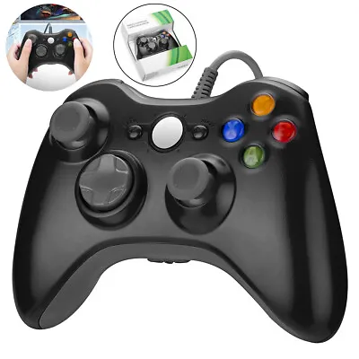 USB Wired Game Pad Controller For Microsoft Xbox 360 PC Windows 10 8 7 (Black) • $13.49