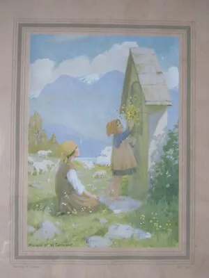 Margaret W Tarrant Framed Print 'Our Lady Of The Buttercups'  Old Original Frame • £22