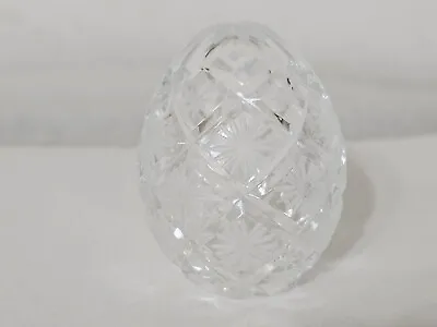 Cut Crystal Etched Faberge Life Size Clear Egg Unsigned Easter Vintage • $19.99