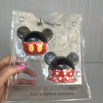 New Disney Parks Mickey & Minnie Mouse Mouseketeers Ear Salt & Pepper Shaker Set • $0.99