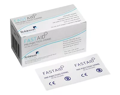 100 Pre-Injection Swabs FastAid IPA Alcohol Wipes Hijama Piercing Medical Tattoo • £3.10