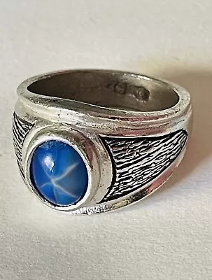 🦋UNCAS Simulated Star Sapphire Ring Uncas Vintage Retro Jewelry • $1