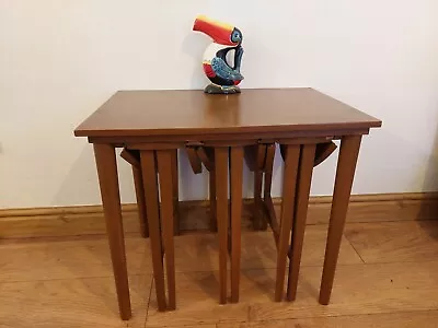 Vintage Poul Hundevad Designer Mid Century Danish Teak Set Of 4 Nesting Tables • £99