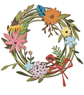 Tim Holtz Vault Funky Floral Wreath - Sizzix Thinlits Die Set • £16.99