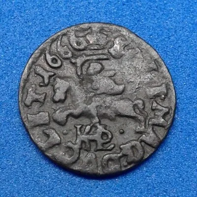 Poland Lithuania Solidus Szelag 1666 Copper Coin.  №325 • $17