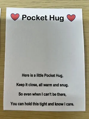 Pocket Hugs Backing Cards In Various Designs X10 See Pics Bear Hugs Worry Worms • £1.25