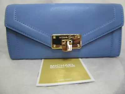 NWT Authentic  Michael Kors Kinsley Carryall Leather Wallet French Blue • $100