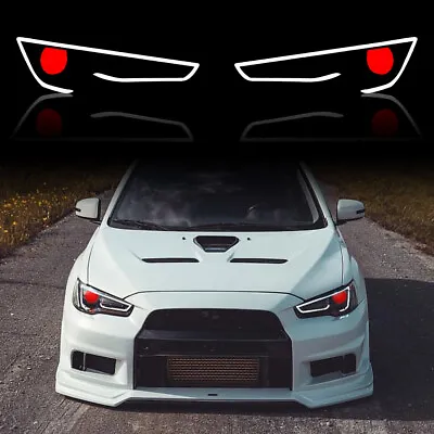 Blackout Vland LED Headlights For 2008-2017 Mitsubishi Lancer EVO X W/Demon Eyes • $389.99