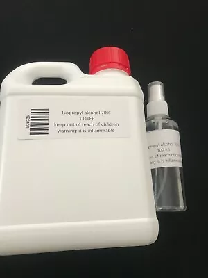 $22.90 • Buy Rubbing Isopropyl Alcohol 70% 1 Litre + Free 100 Ml In Atomiser Spray Bottle