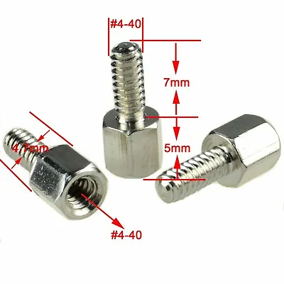 100PCS 4-40 Jackscrew Standoffs Hex D-Sub Standoff Screws VGA DVI DB9 Jack Screw • $19.99