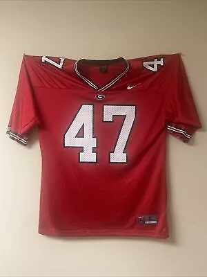 Vintage UGA Coliseum Athletics Red Football Jersey Size L Georgia Bulldogs • $40