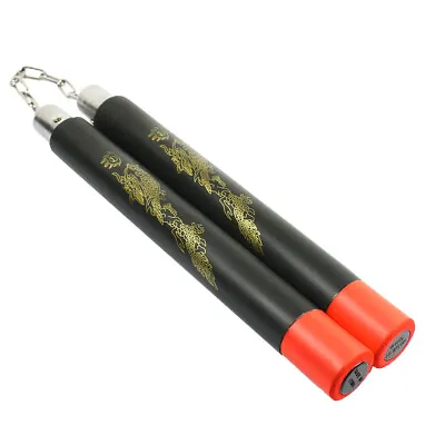 Foam Nunchucks Nunchaku Dragon Pattern For Martial Art Karate Training - Black • $9.50