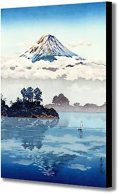 £13.99 • Buy Mount Fuji Japanese Landscape, Lake Kawaguchi - Canvas Wall Art Framed Print