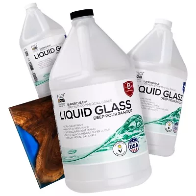Super Clear 3 Gallon Liquid Glass Deep Pour 24 Hour Cure Epoxy 2:1 Up To 1 Think • $109