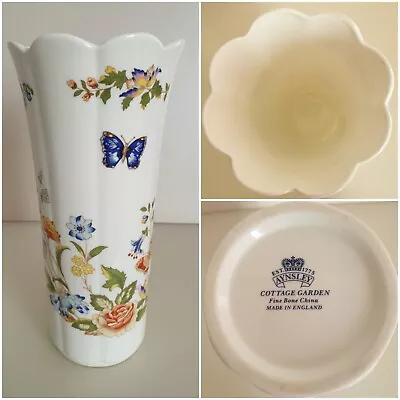 £9.90 • Buy Vintage AYNSLEY COTTAGE GARDEN Fine Bone China Large Vase 8.25  (21cms) VGC