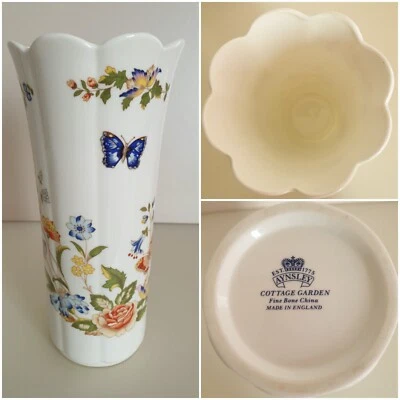 £9.90 • Buy Vintage AYNSLEY COTTAGE GARDEN Fine Bone China Large Vase 8.25  (21cms) VGC